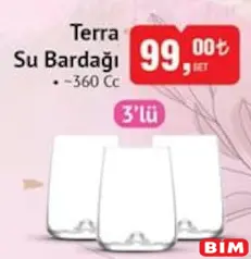 LAV TERRA 360 CC 3'LÜ MEŞRUBAT BARDAĞI